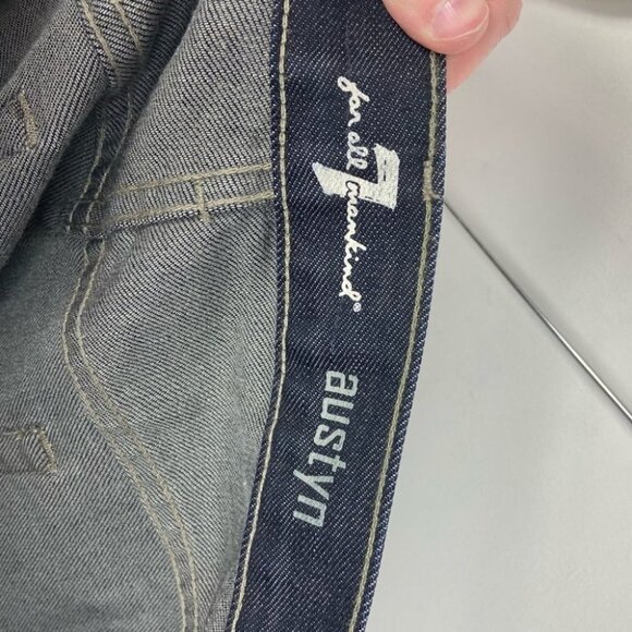 7 For All Mankind Short Austyn Relax Fit Straight Indigo Chester Jean Size 38 - Picture 5 of 10